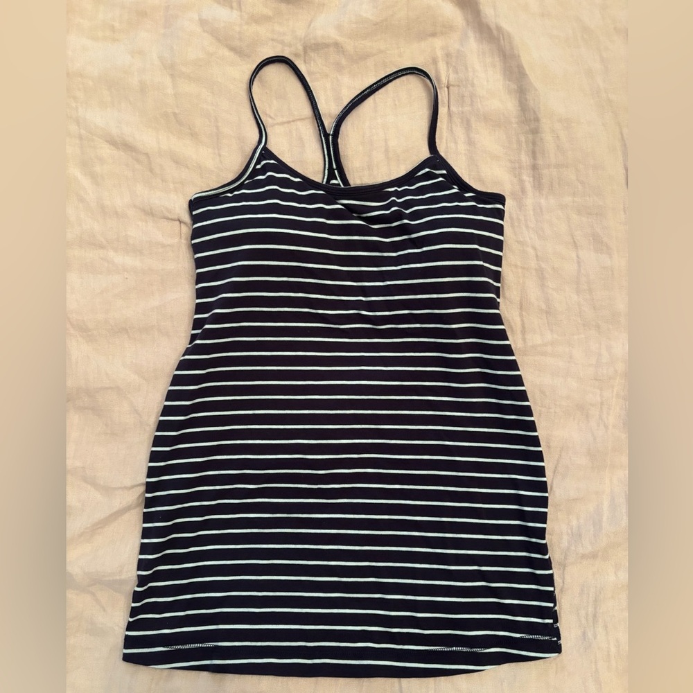 Motherhood Blue Striped Racerback Maternity Tank / Size Small